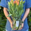 Load image into Gallery viewer, Tulips (Double Bunch) + Vase