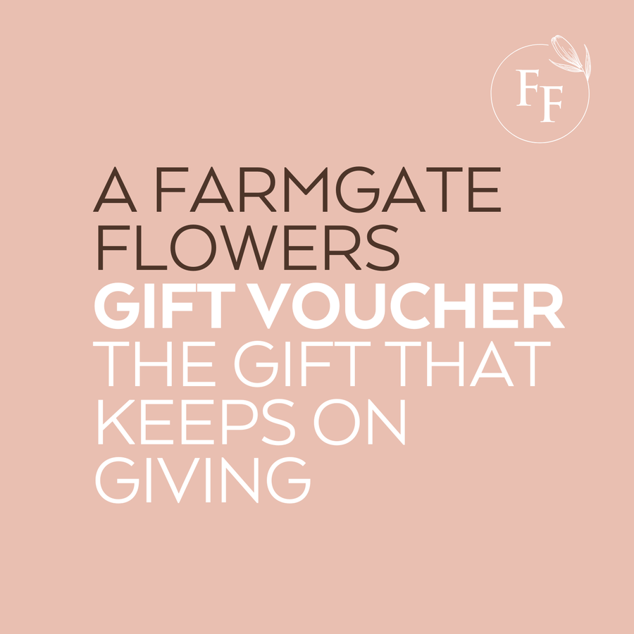 A Farmgate Flowers Gift Voucher is perfect for any occassion. Gift for a wedding, anniversary, birthday, bereavement, celebration, christmas, motherhood, just because 