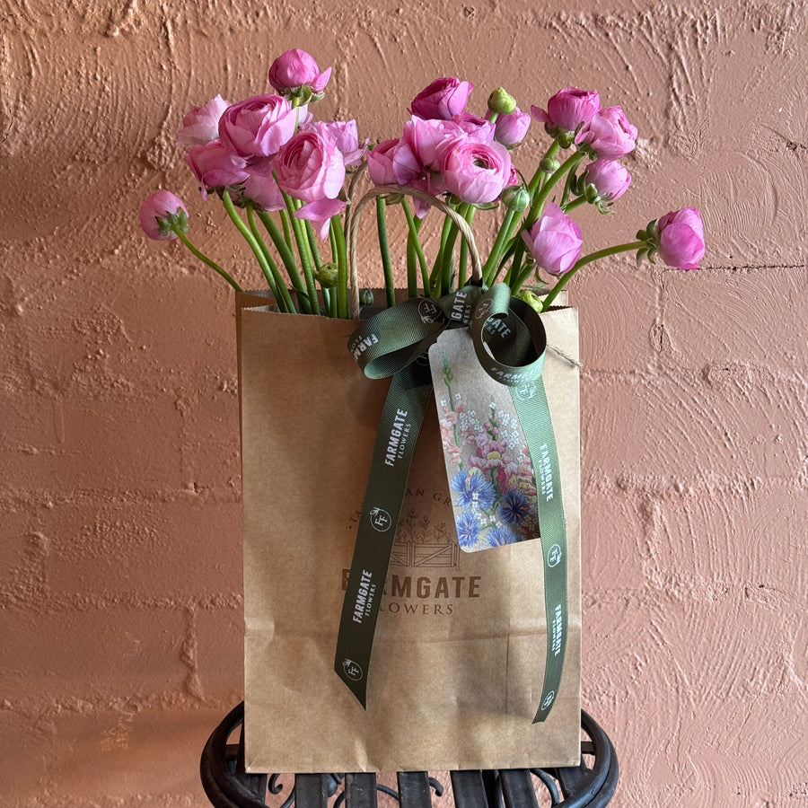 Ranunculus (Double Bunch) + Vase