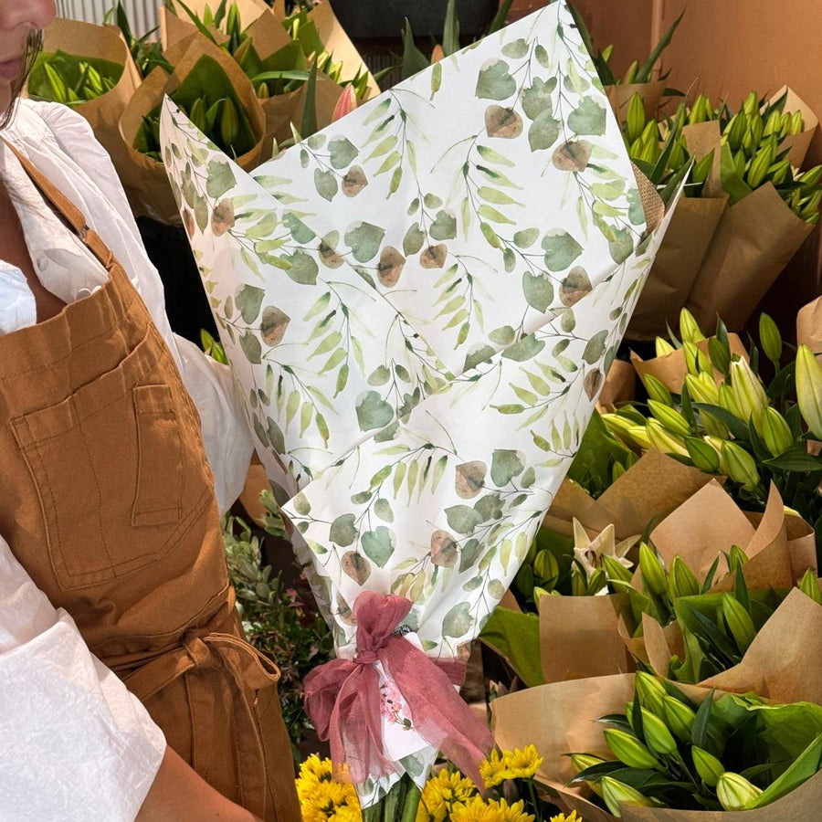 FARMGATE GIFT WRAPPED BOUQUET - ORIENTAL LILIES - 6 STEMS MOTHERS DAY